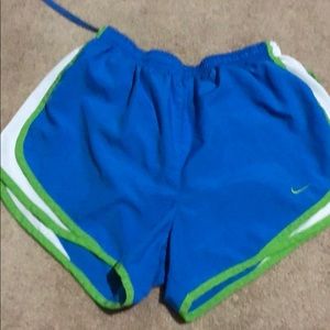 Nike shorts size small blue and green